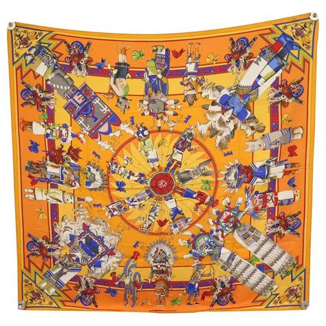 hermes kachinas scarf|kachinas silk scarf.